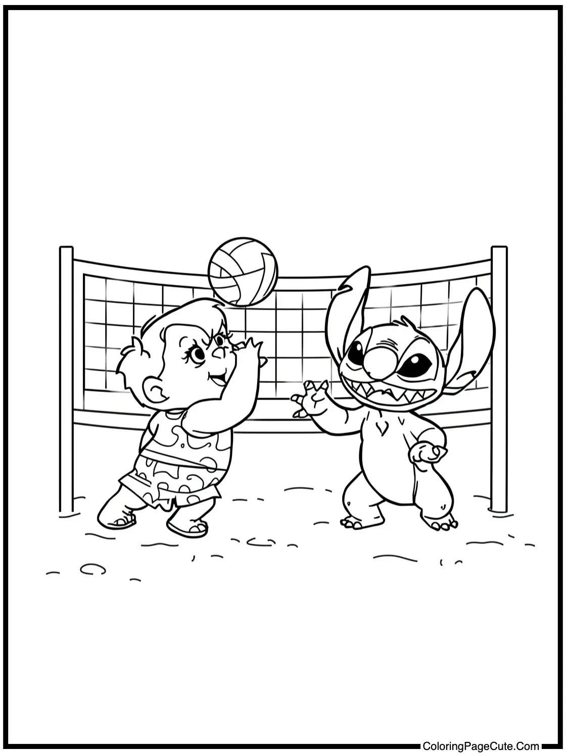 playing beach volleyball