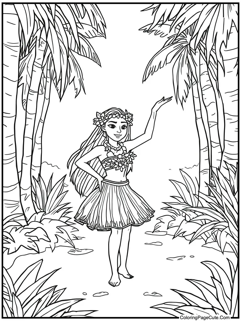 Hawaiian girl hula dance