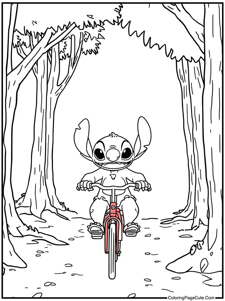 Riding a red tricycle