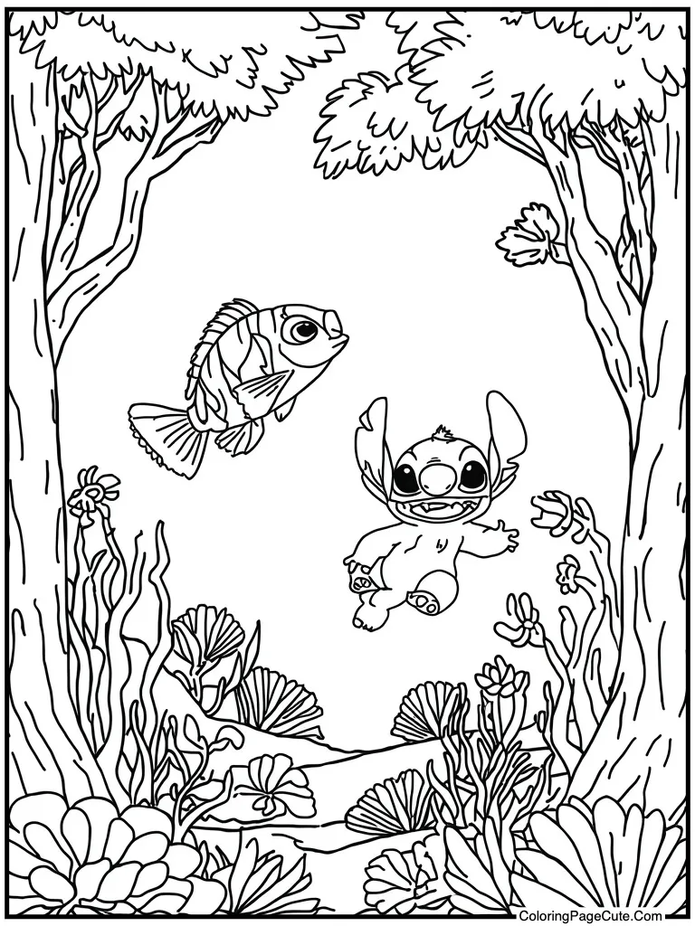 Fish swimming in ocean