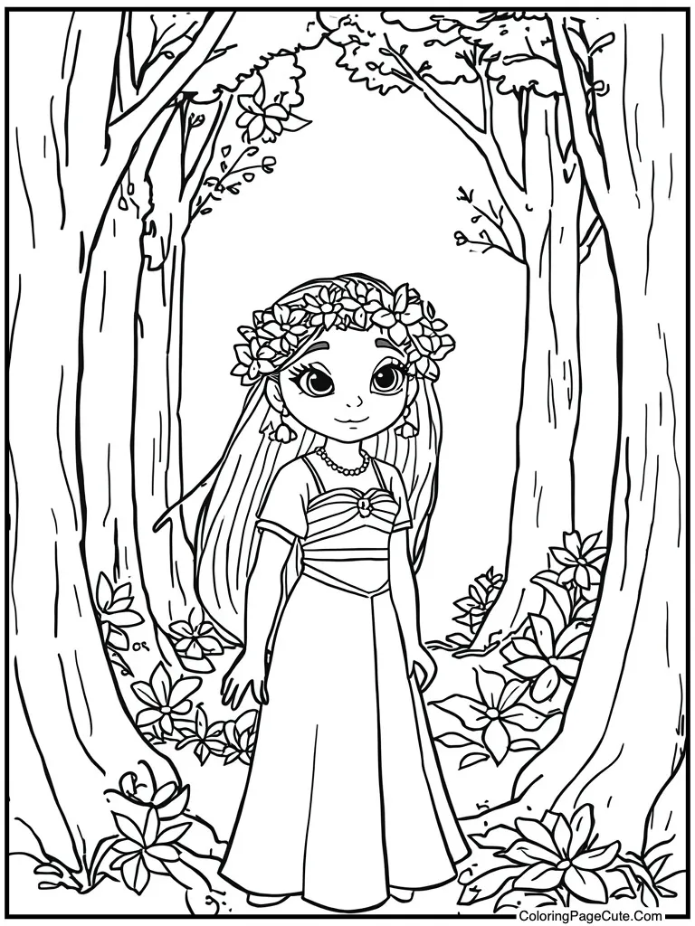 Girl wearing flower crown