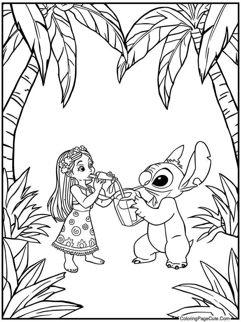 Drinking fresh coconut water