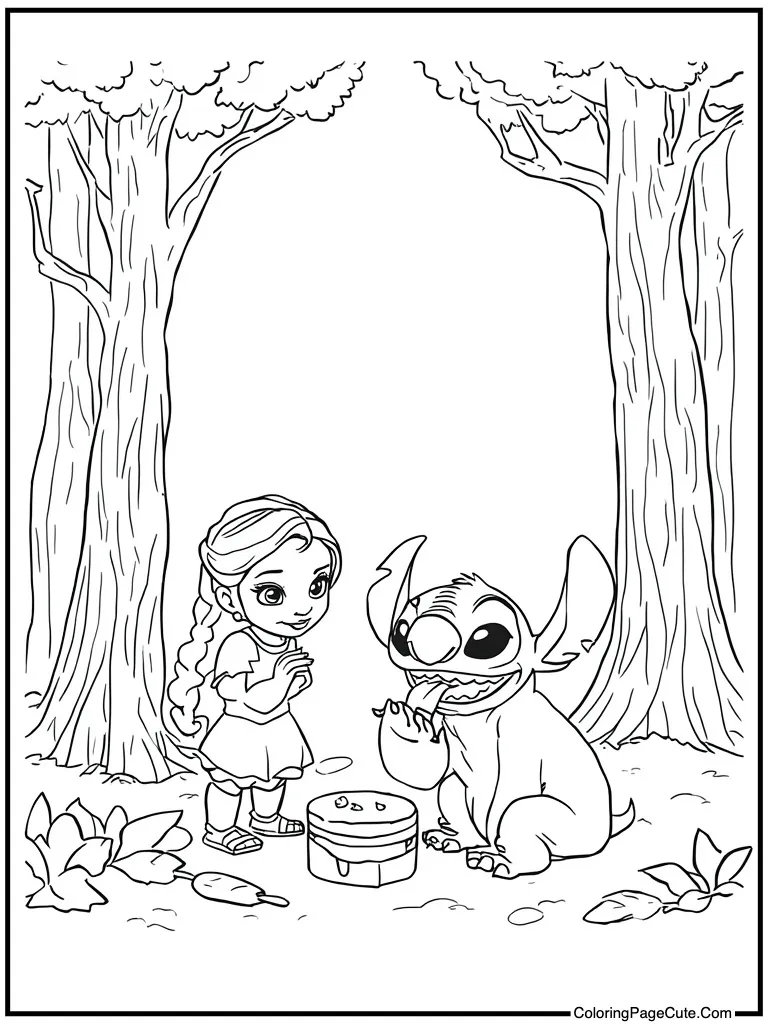 Alien eating chocolate cake