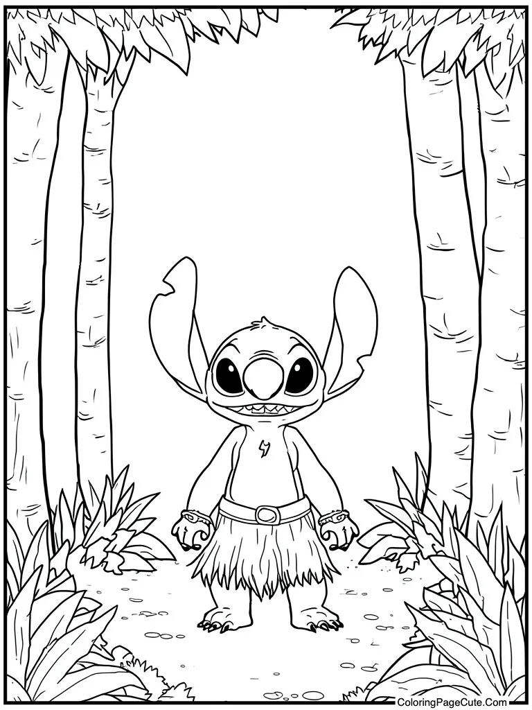 Wearing a grass skirt