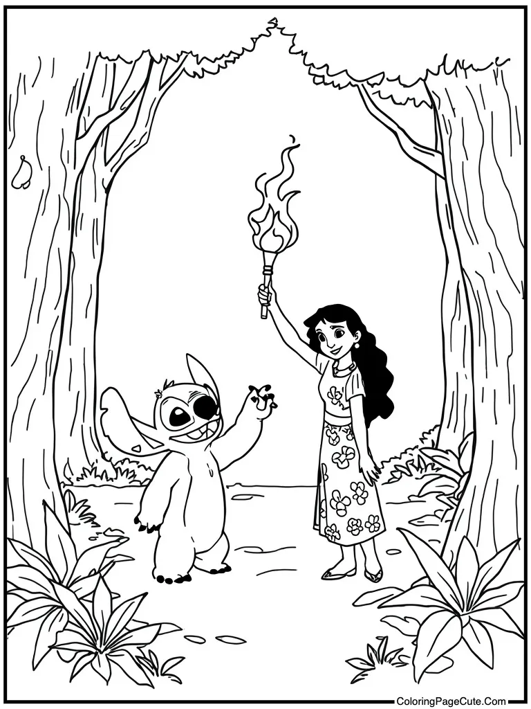 Boyfriend spinning fire torch