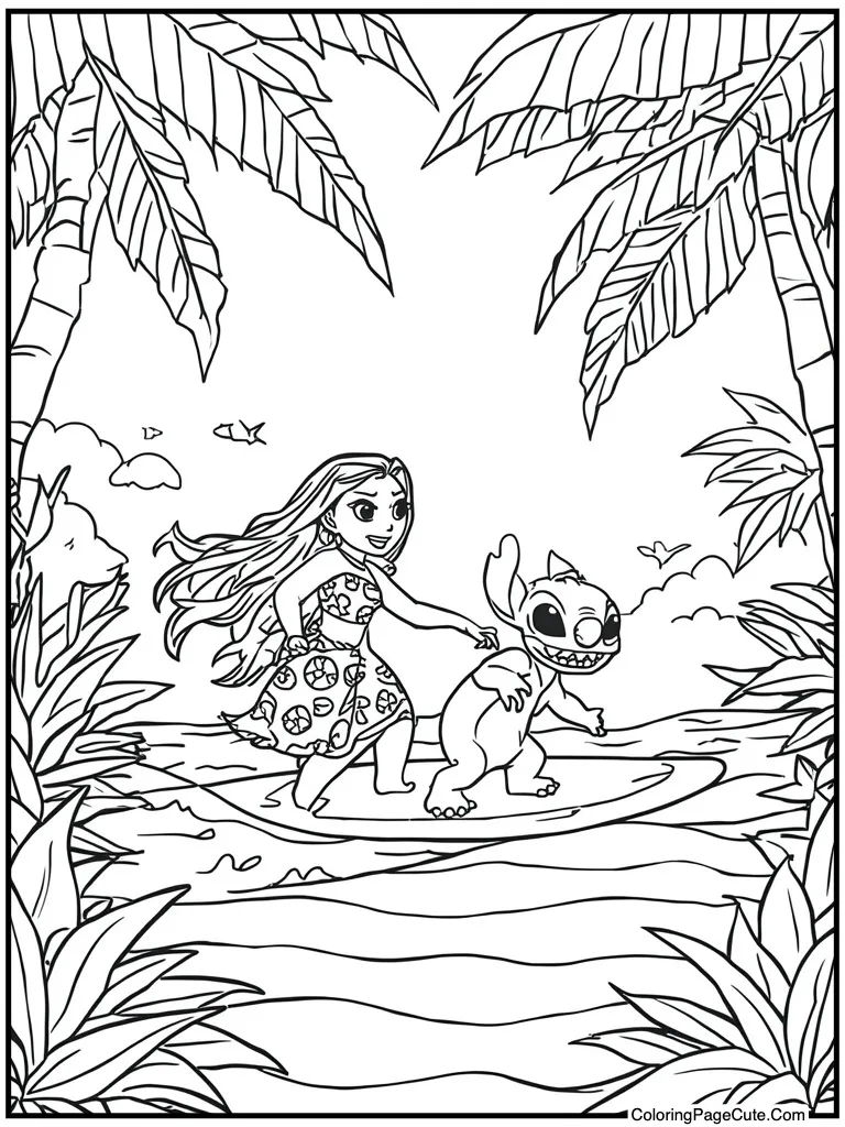 Big sister surfing ocean