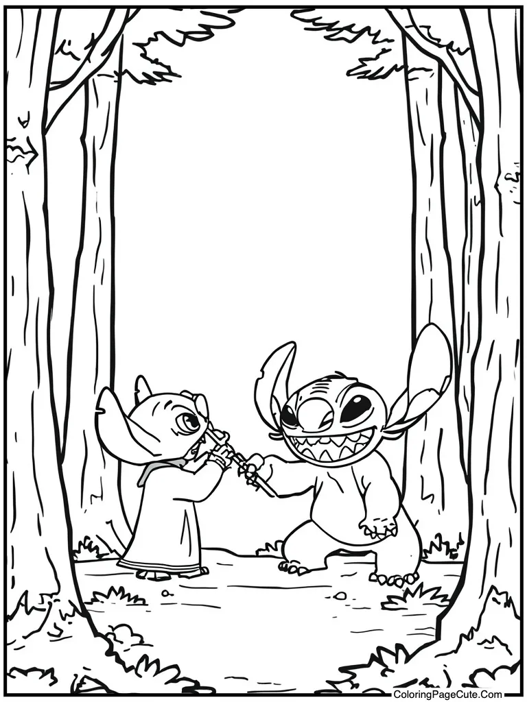 Alien brushing sharp teeth