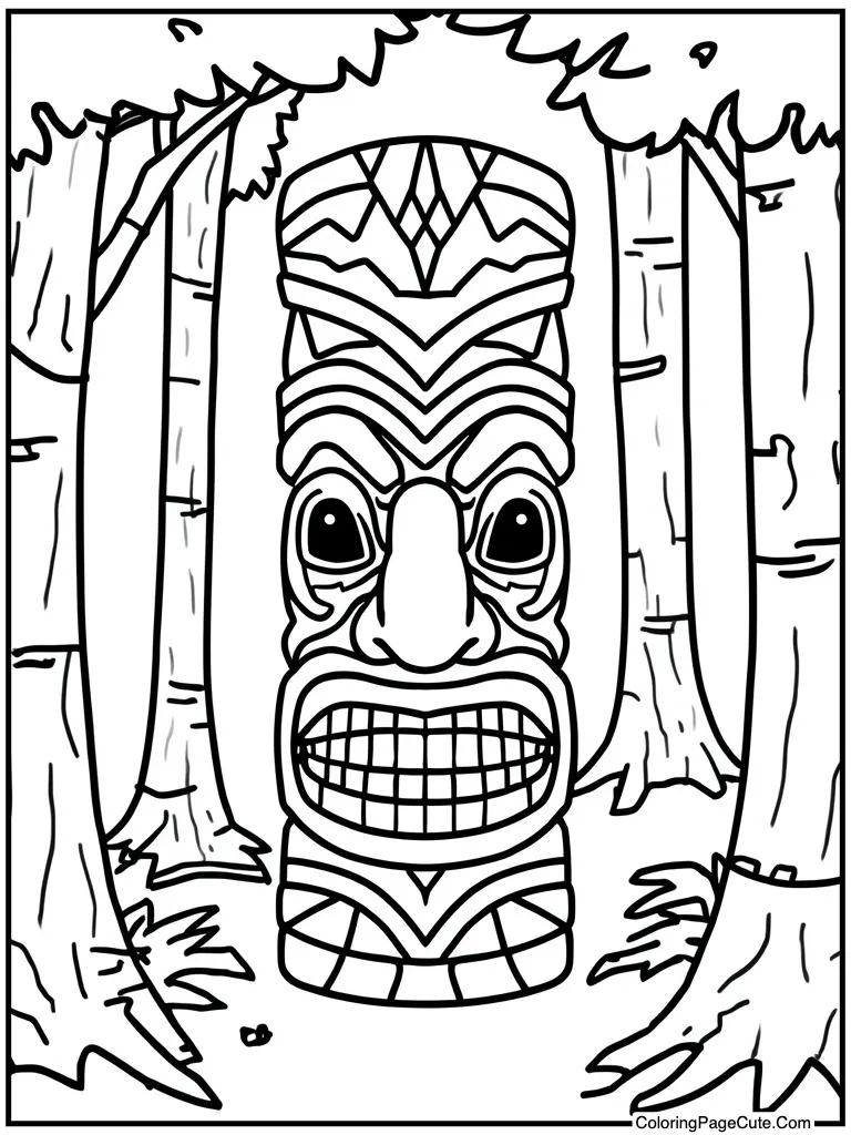 Geometric shape tiki mask