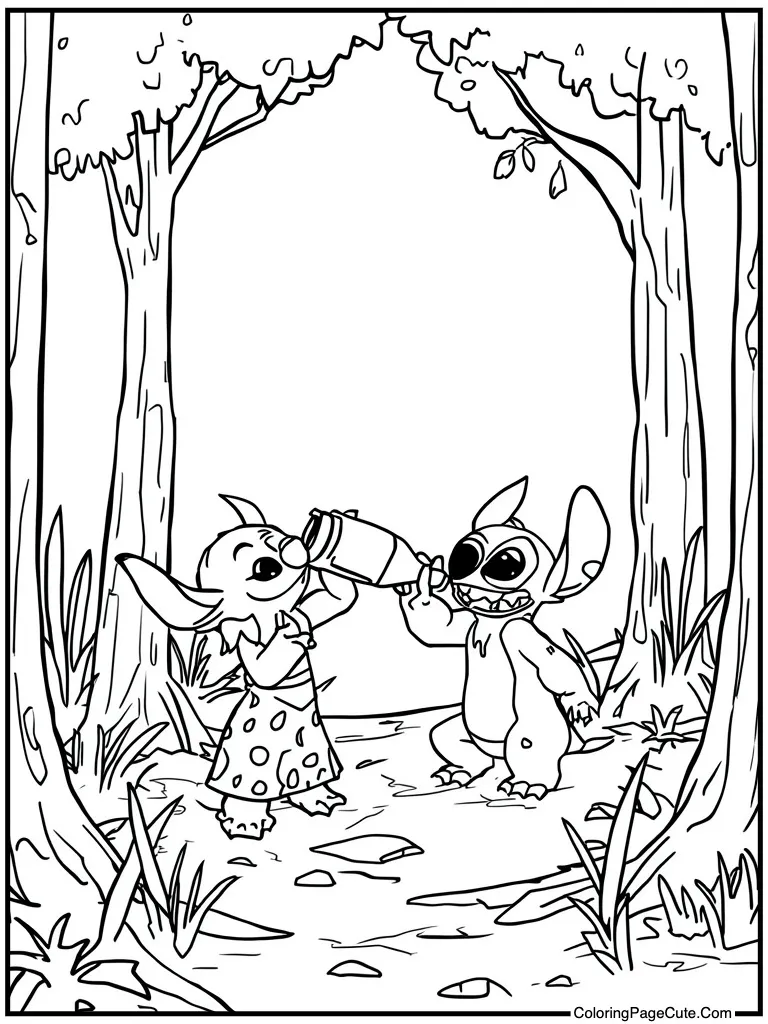 Alien drinking from bottle