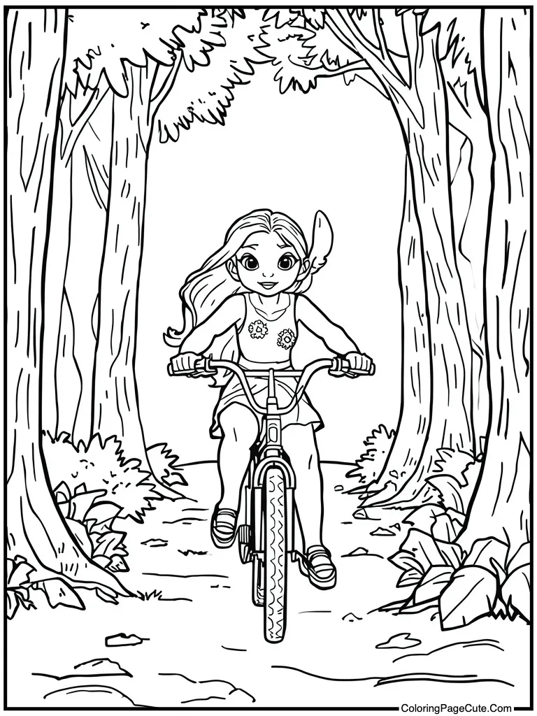 Girl riding a bike