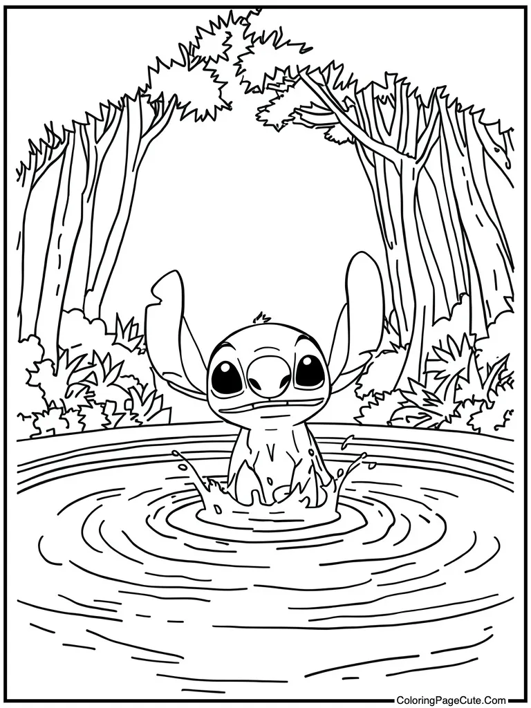 Splashing water in pool