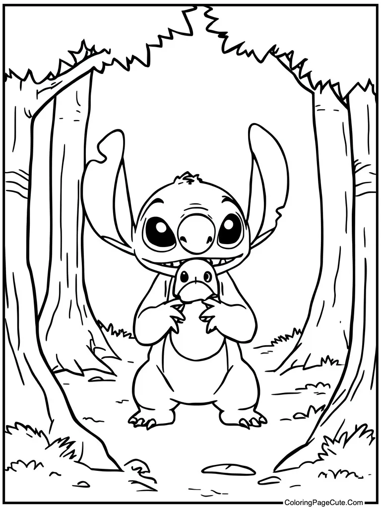 Alien holding a duck