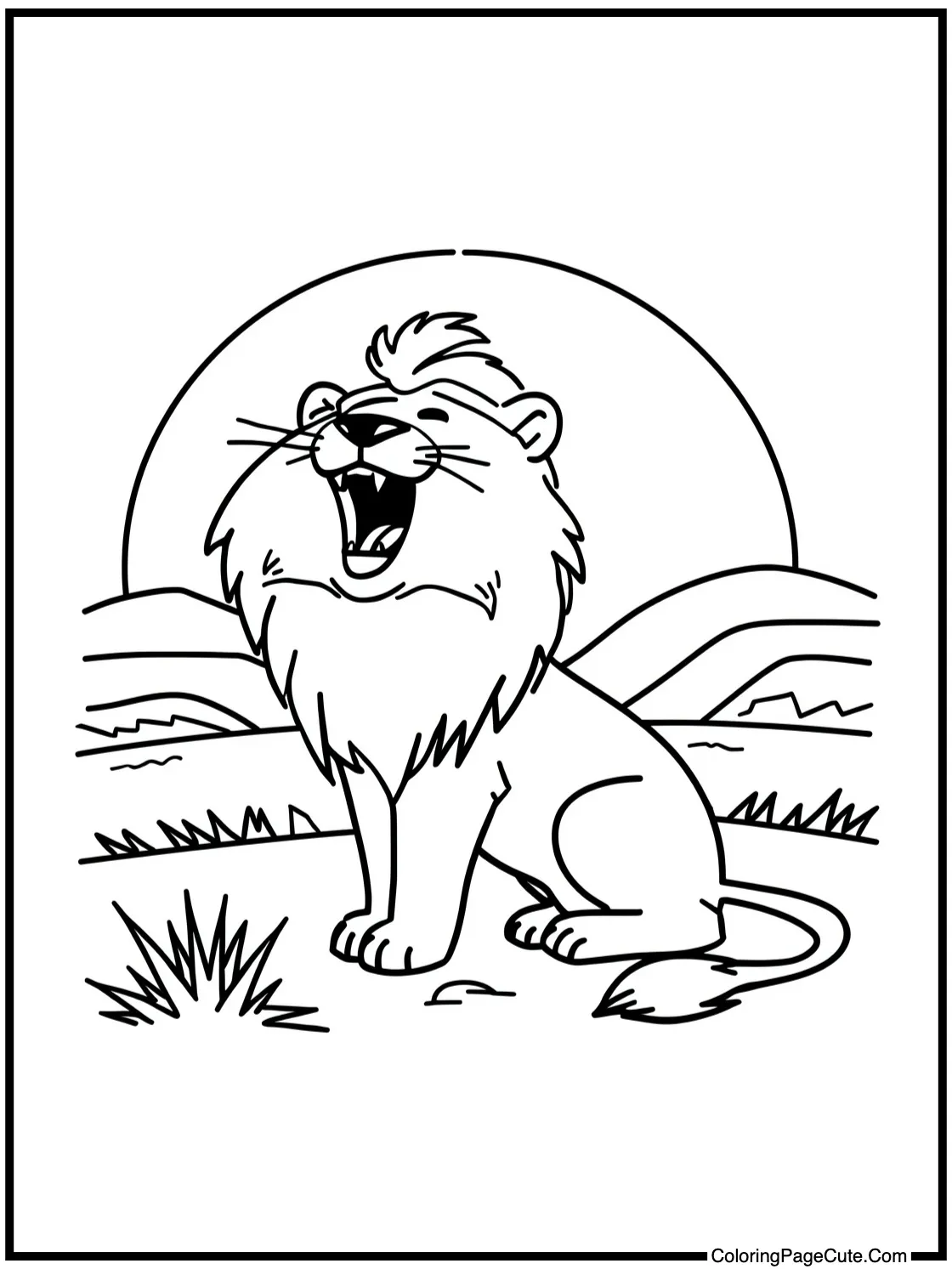 Roaring softly at sunset