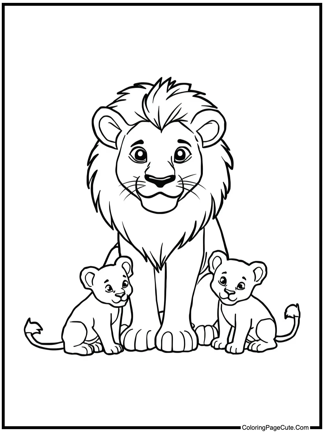 Lioness watching over cubs