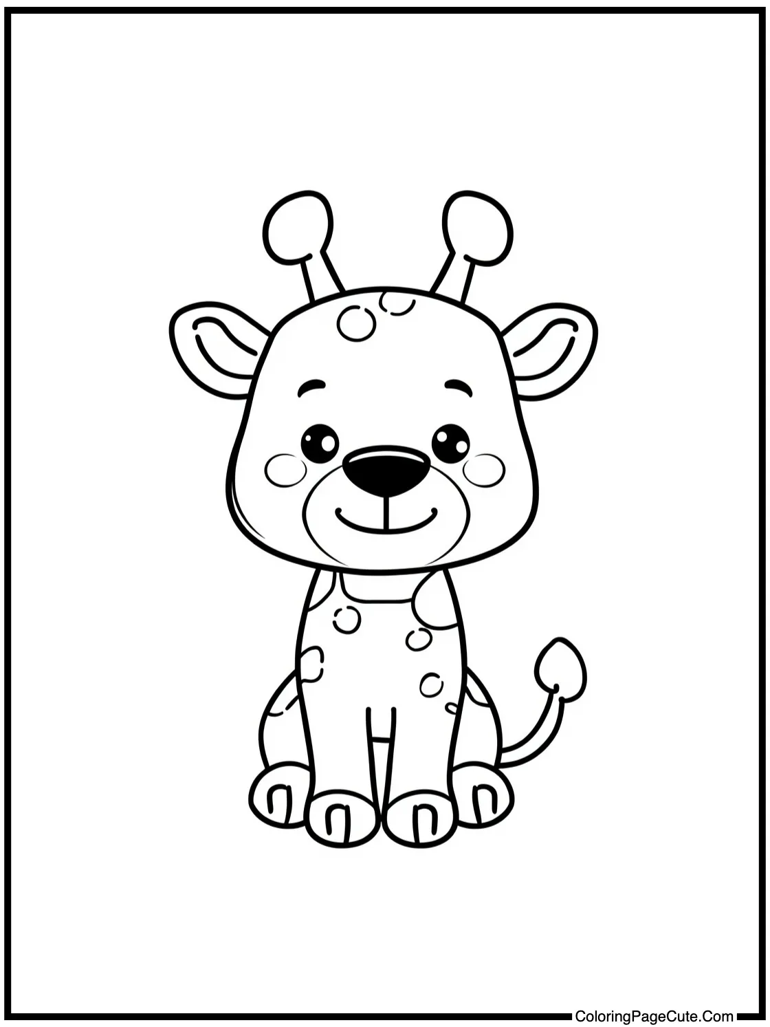 With friendly giraffe