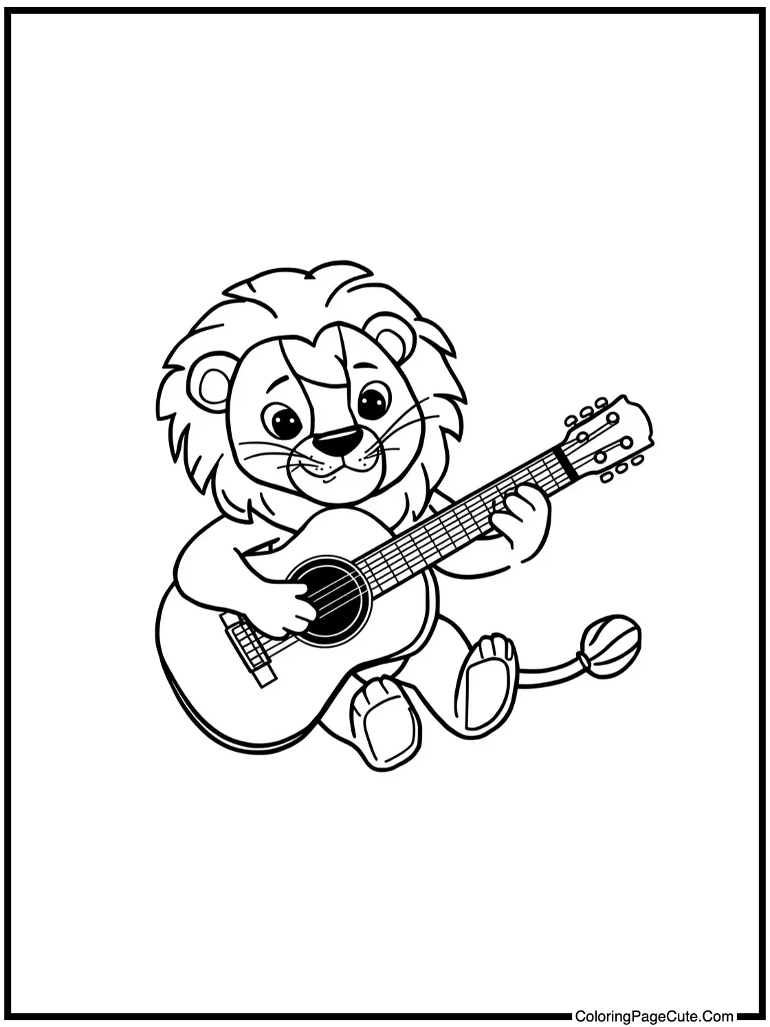 Playing acoustic guitar