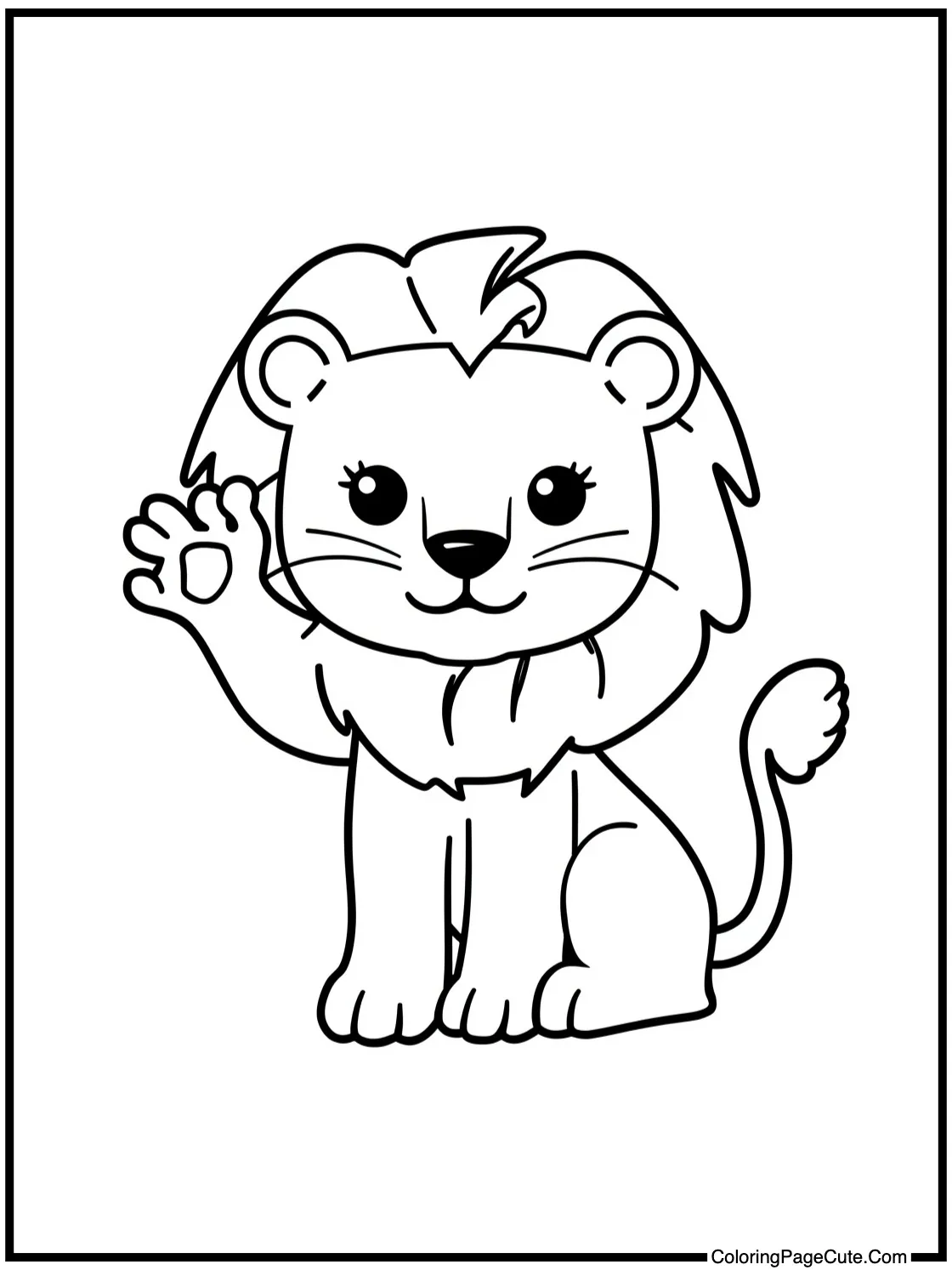 Feline monarch waving