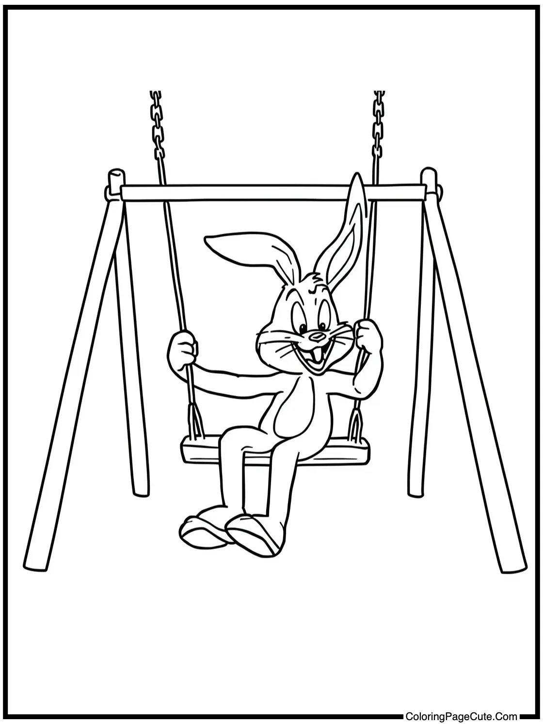 on a playground swing