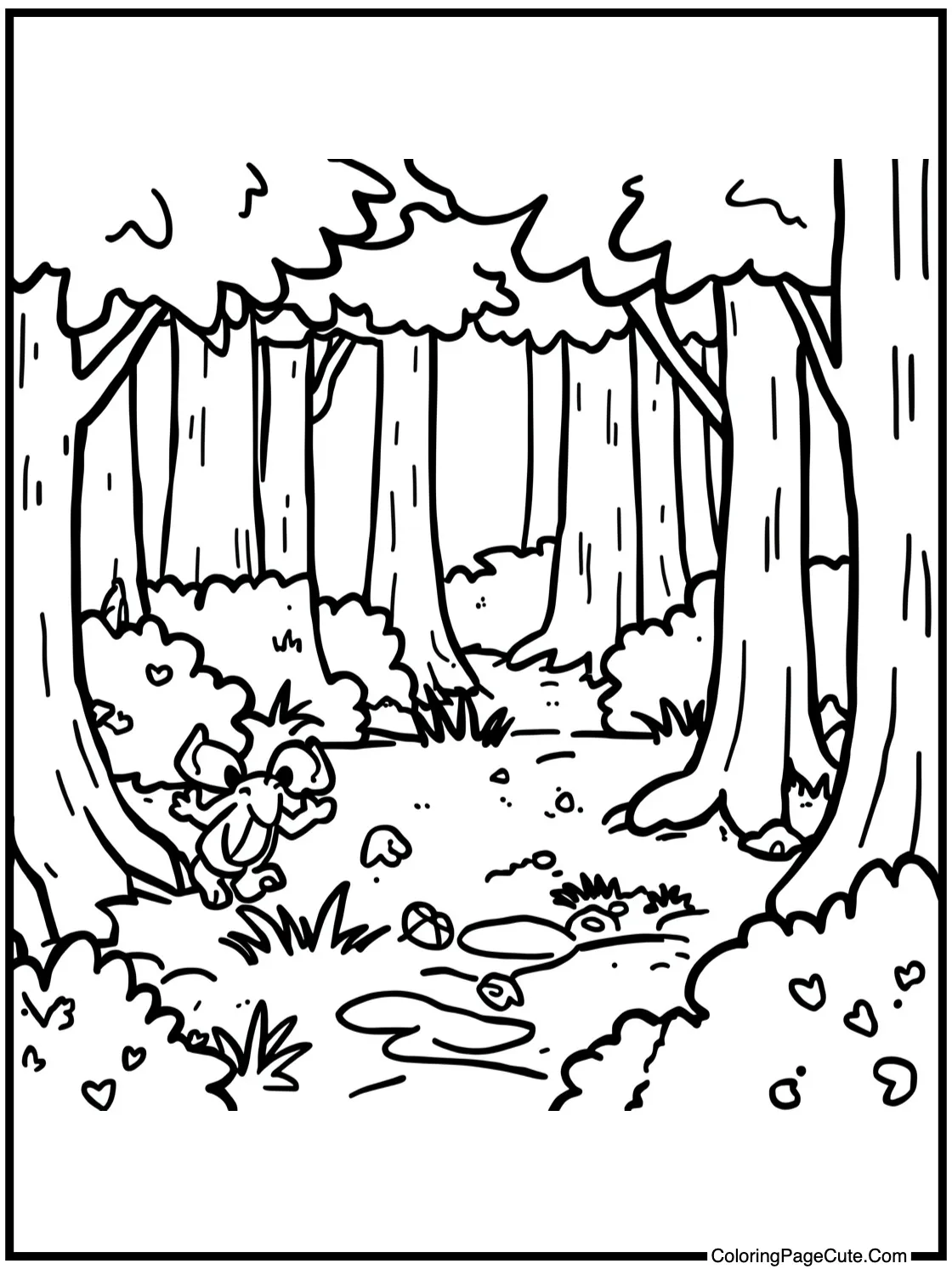 exploring a green forest