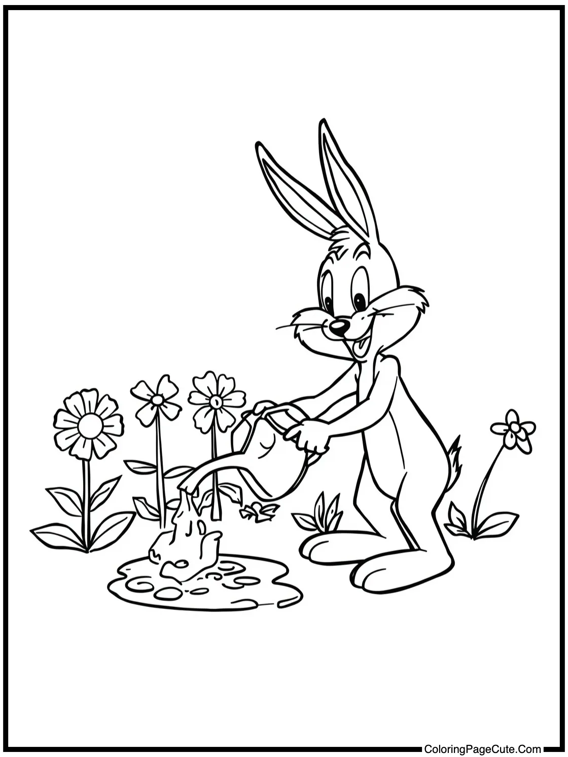 watering pretty flowers