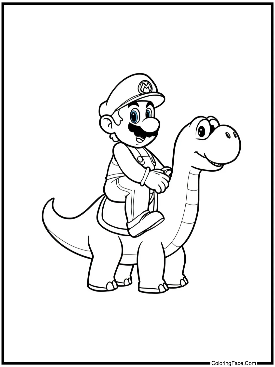 Riding a friendly dinosaur
