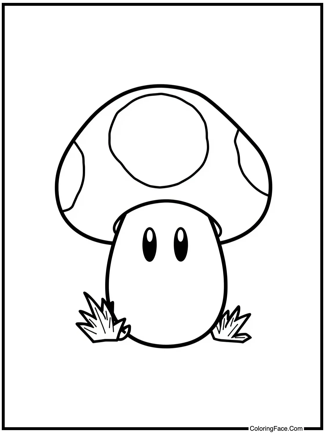 With a giant mushroom