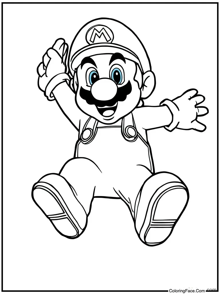 Red plumber jumping high