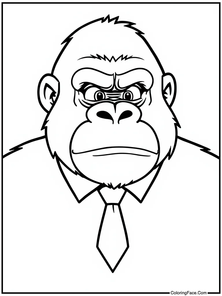 Gorilla wearing red tie