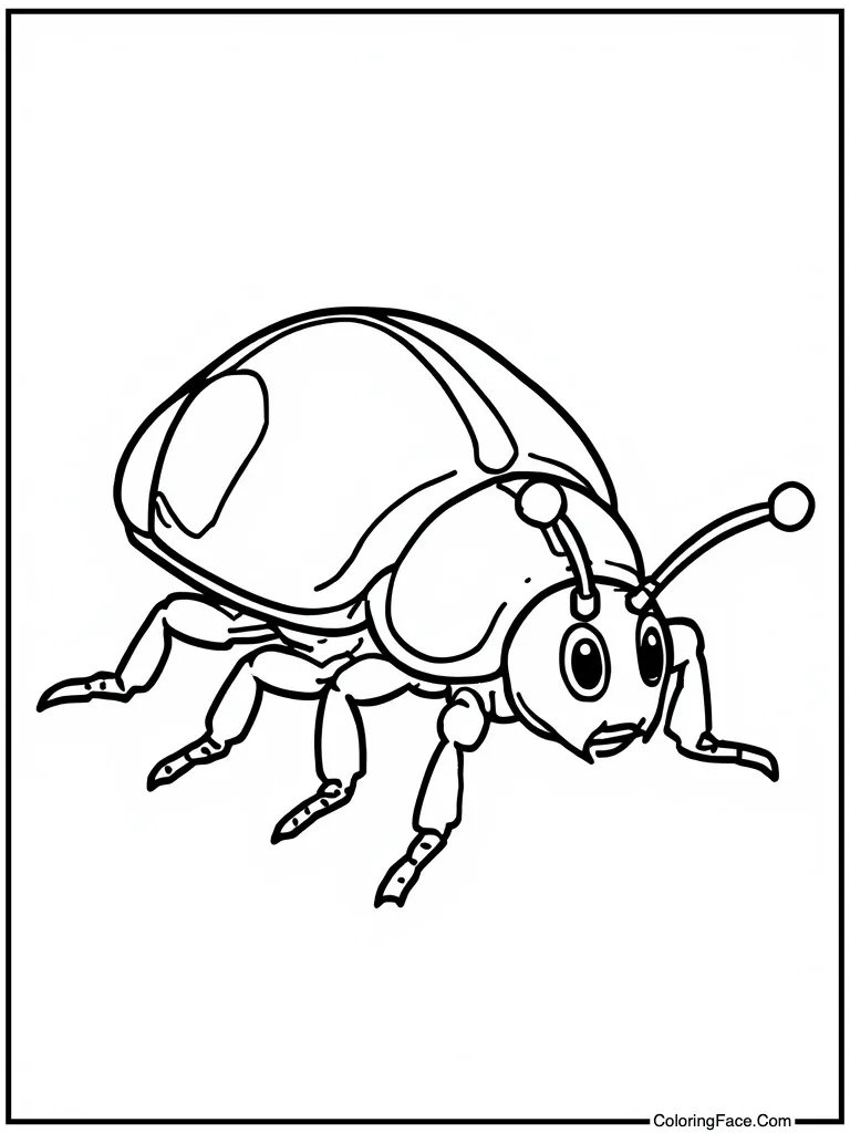 Spiny beetle crawling ground