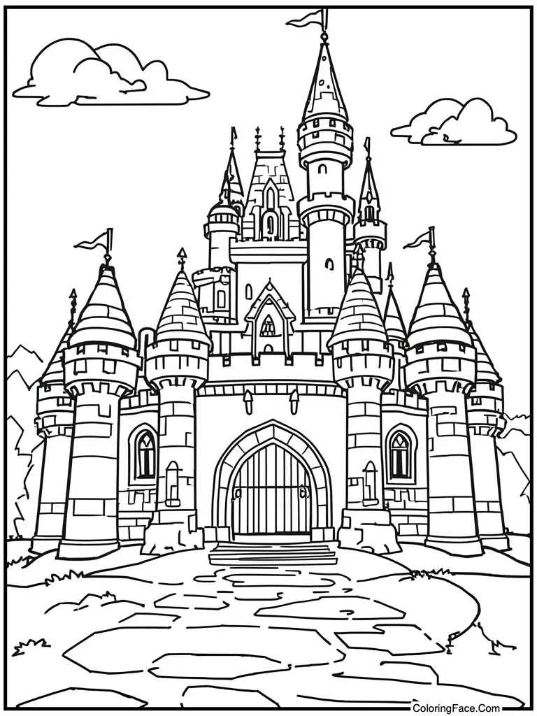 Entering big spooky castle