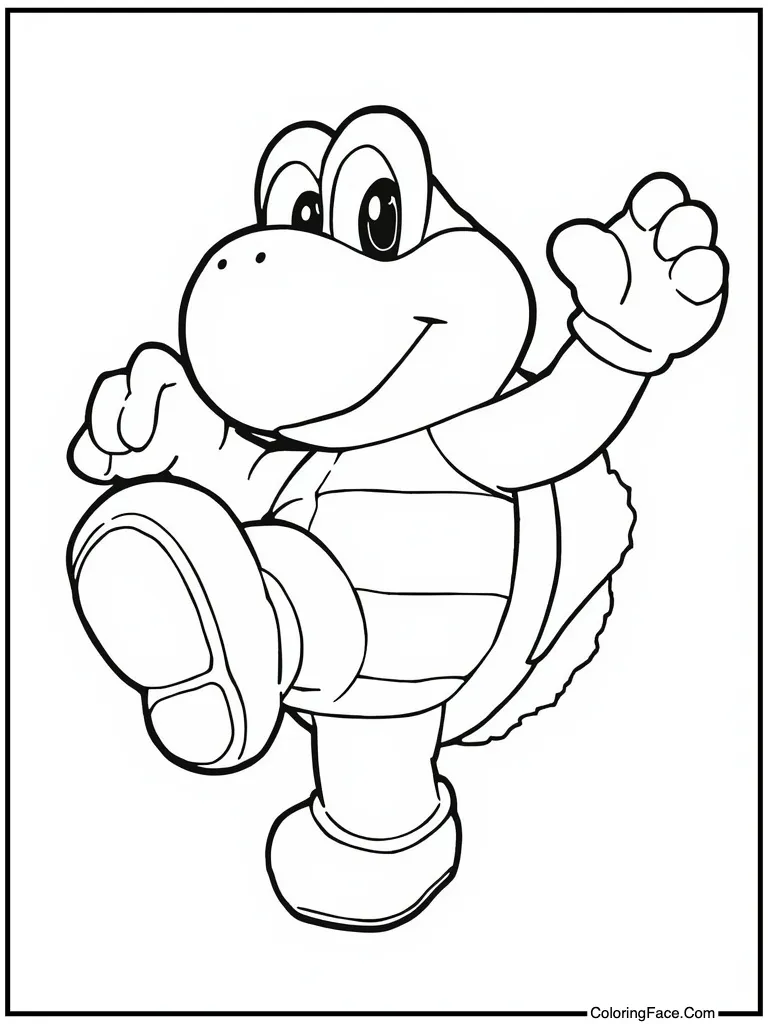 Kicking a koopa shell