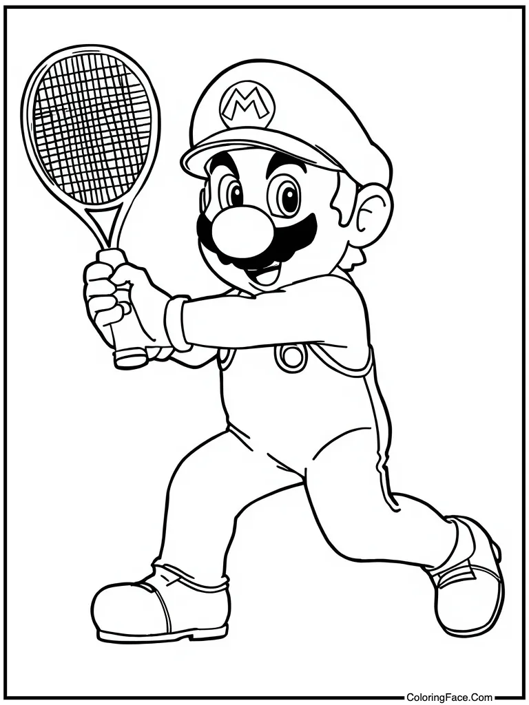 Playing tennis with racket