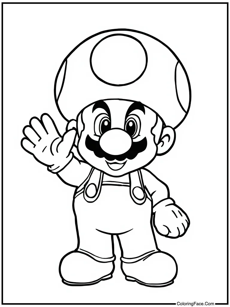 Mushroom friend waving hello