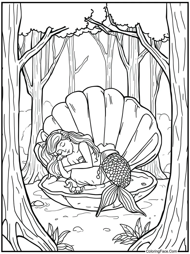 Sleeping in giant shell