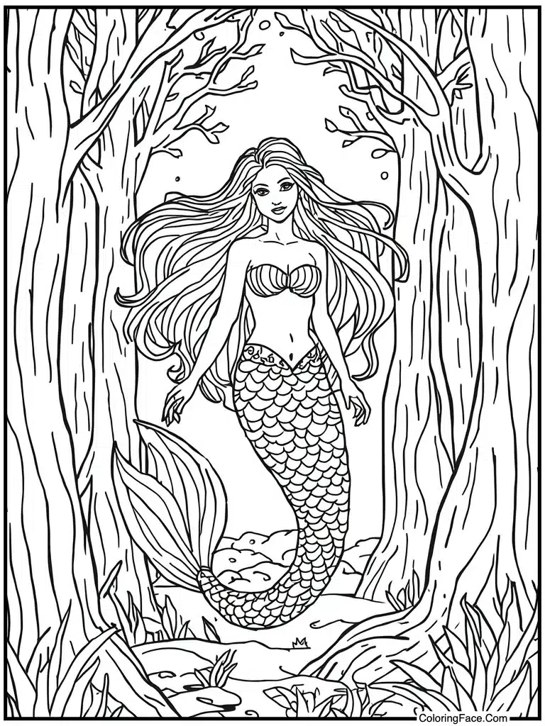 Combing long flowing hair