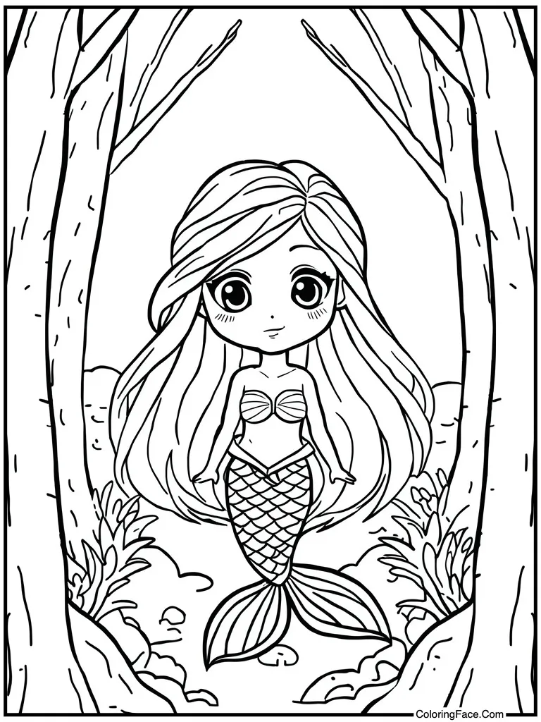 Cute chibi style girl