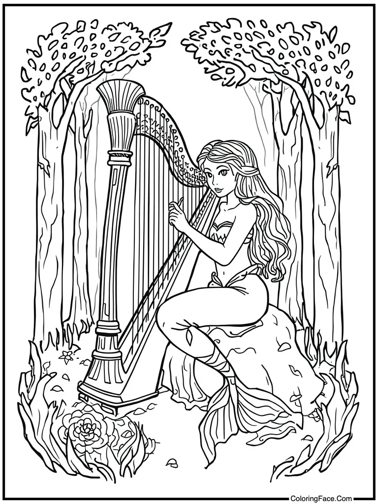 Harp musical instrument play