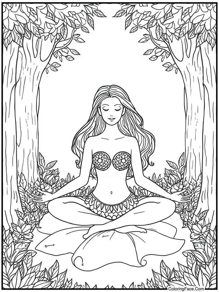 Peaceful meditation zen pose