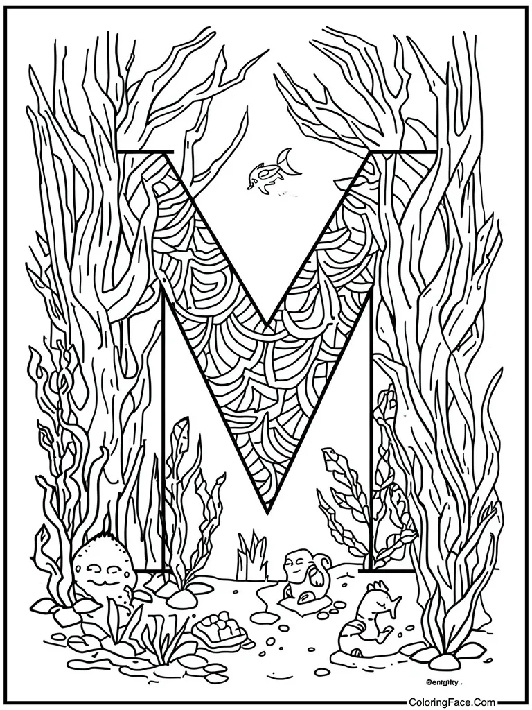 Alphabet letter M art