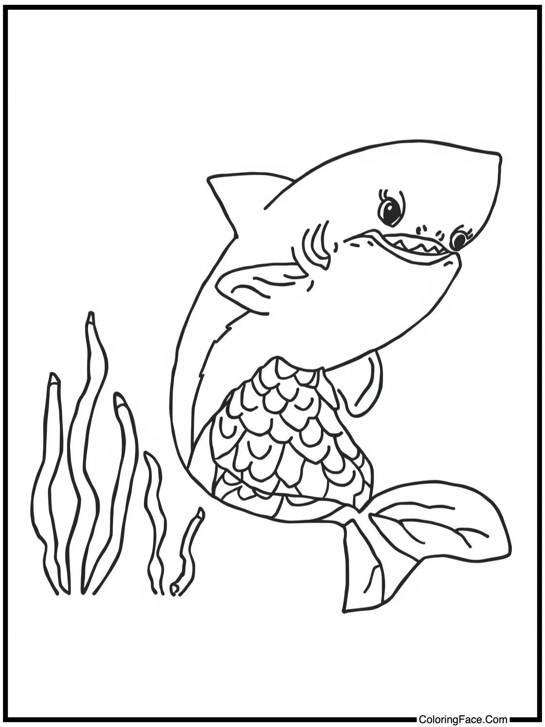 with a friendly shark