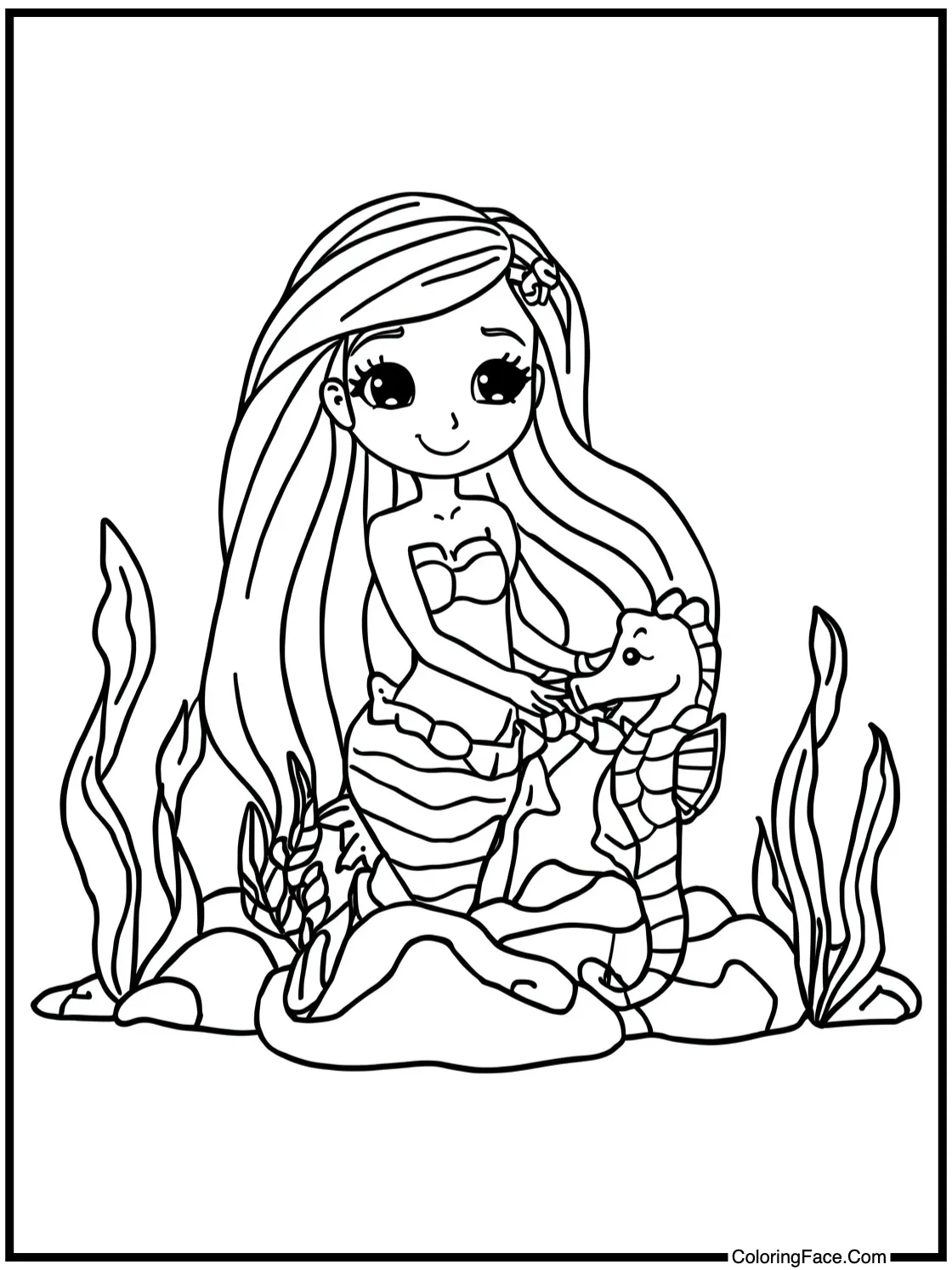 helping a baby seahorse