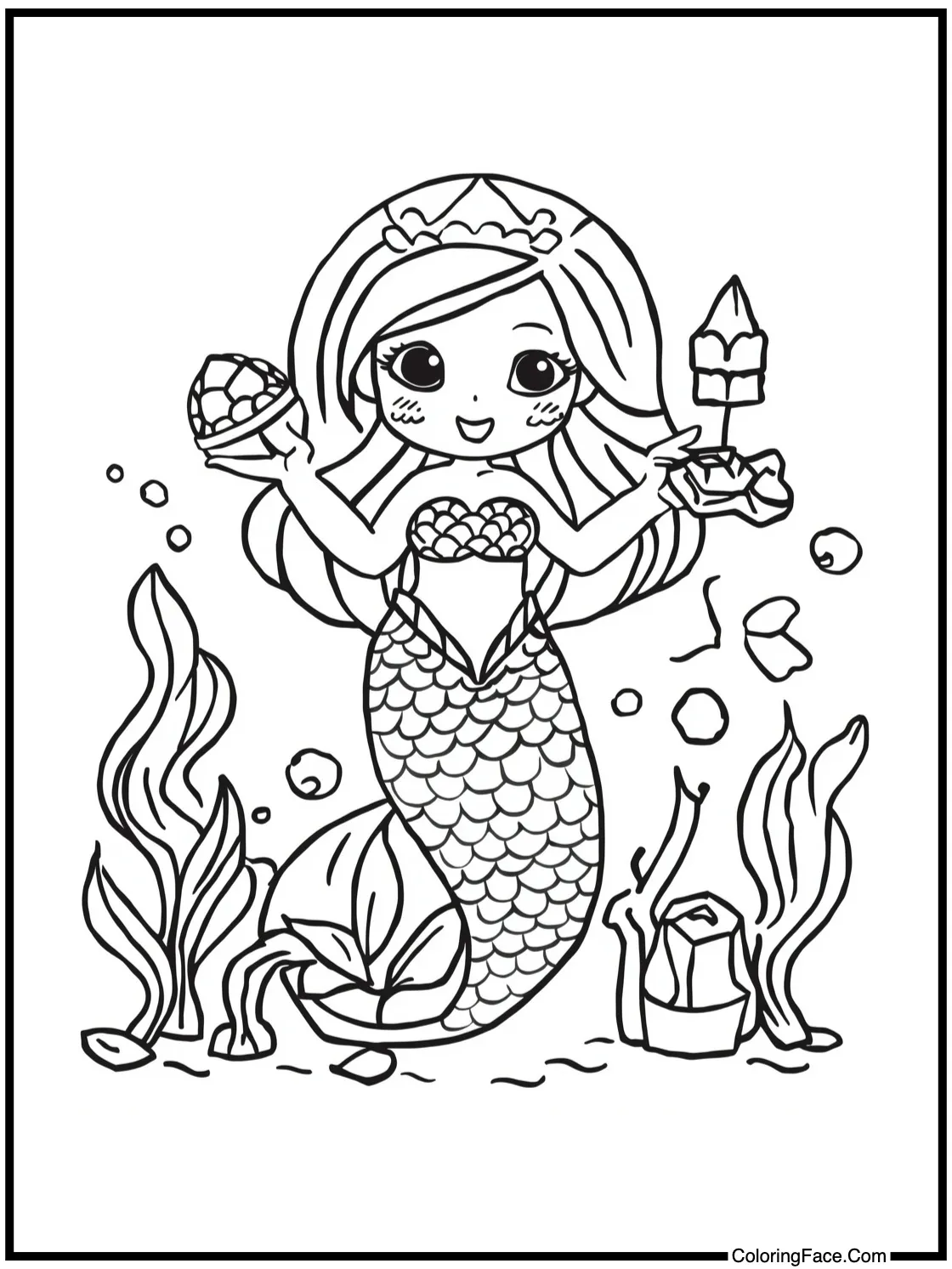 with a glowing crystal