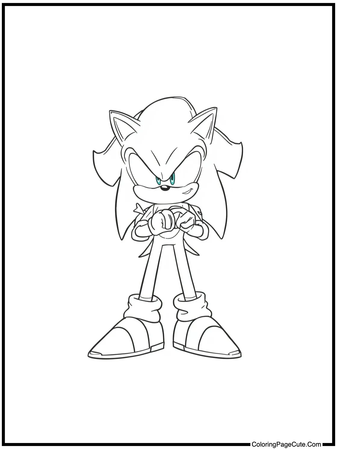 featuring a calm pose.