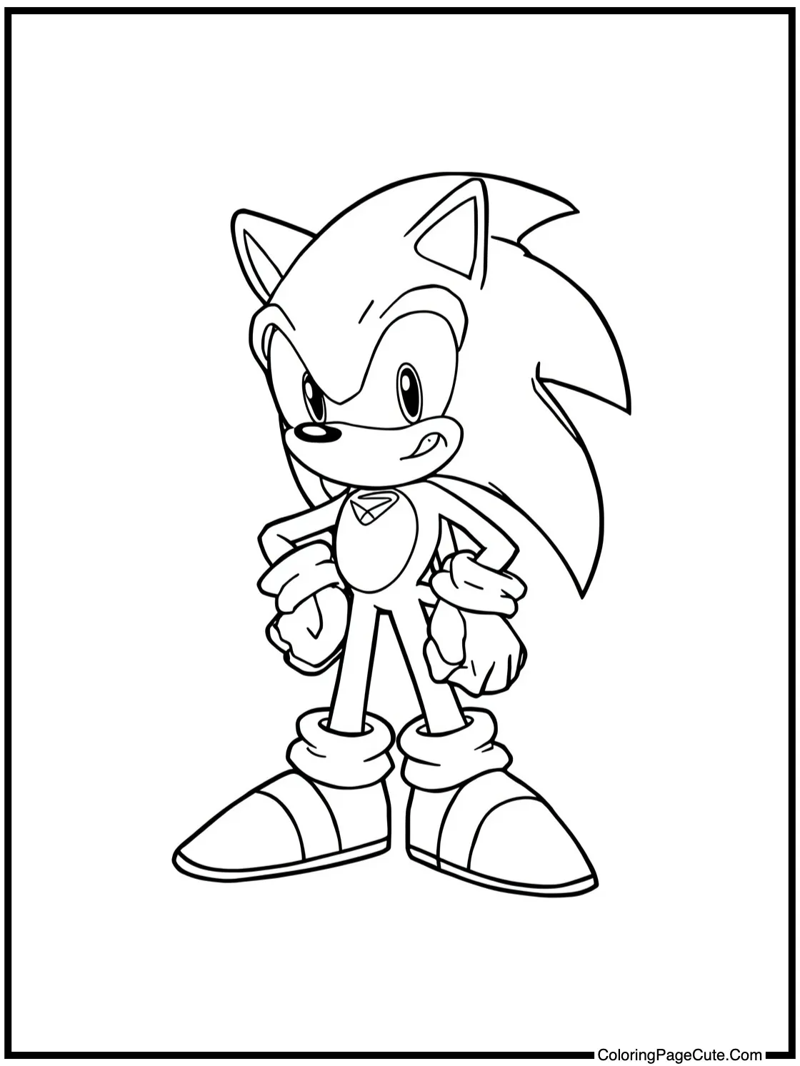 with a confident posture.