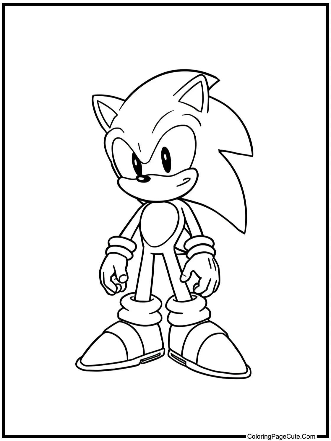 with a calm and collected pose.