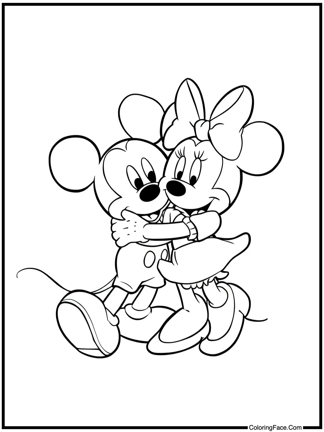 hugging Minnie Mouse