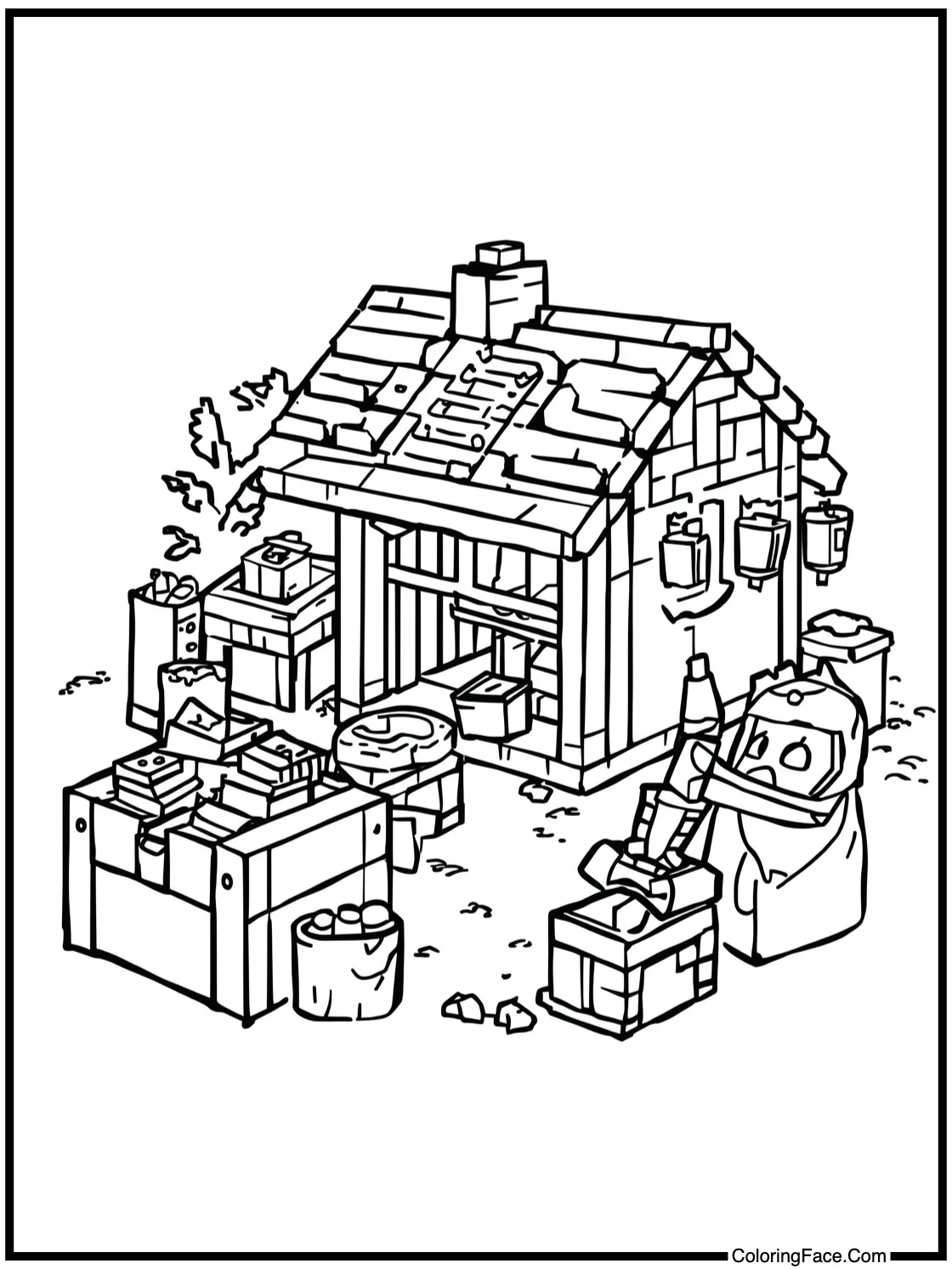 Villager trading goods