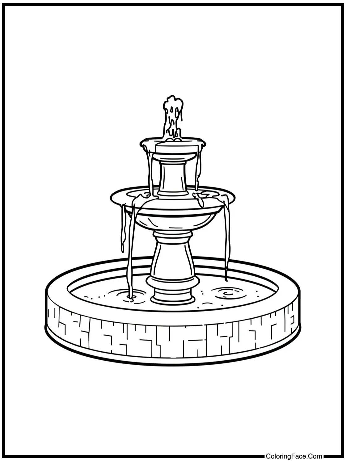 Fountain flowing water