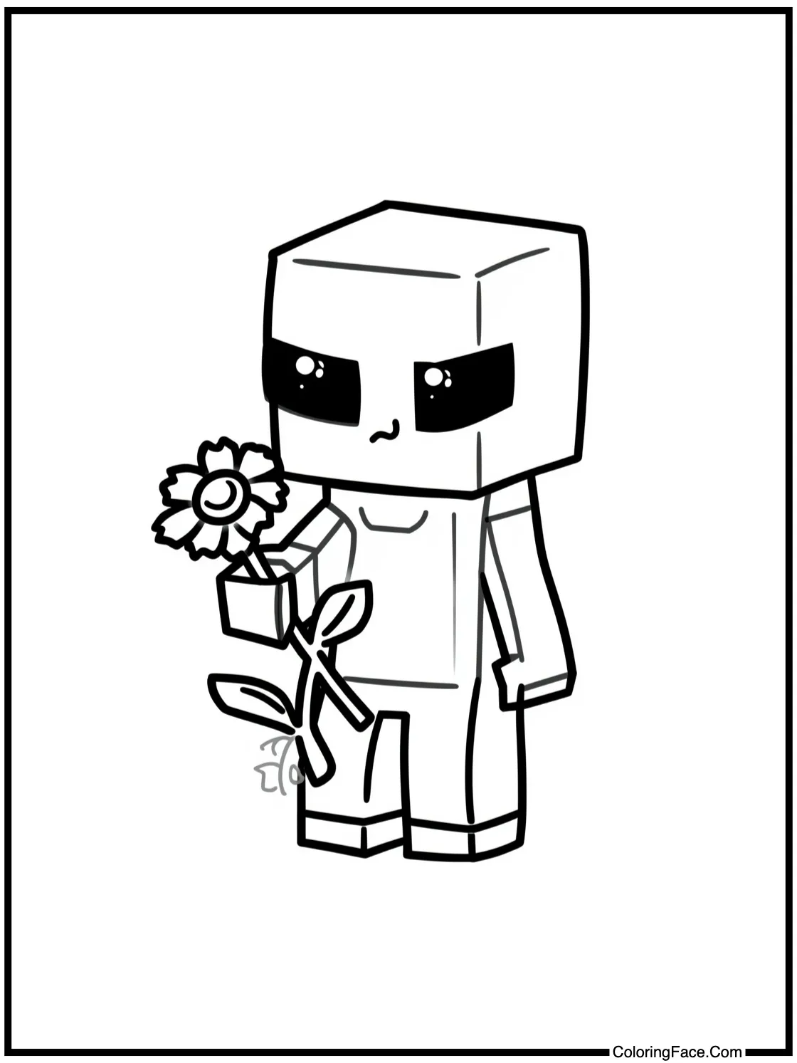 Enderman holding flower