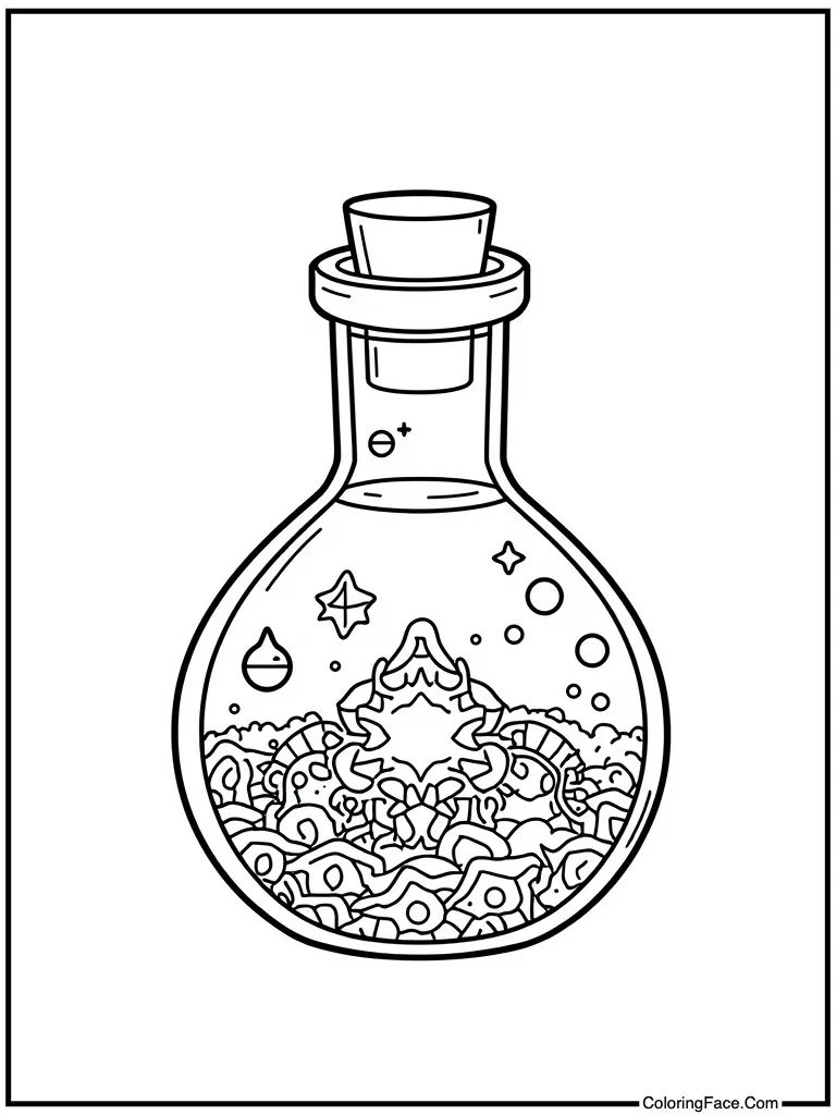 Magic potion glass bottle